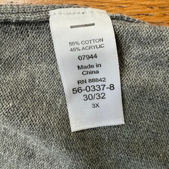 Woman Within Gray Sweater Vest 3X Work Academia Closet Staple Layer Pullover - Picture 5 of 7